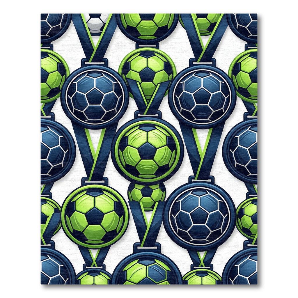 Vibrant Soccer Medal Gradient Green Rug
