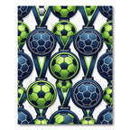 Vibrant Soccer Medal Gradient Green Rug