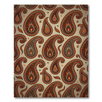 Orange Black Paisley Tear Drop Rug
