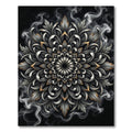 Monochrome Silver Gilded Floral Mandala Rug