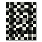 Black White Gray Block Chessboard Rug