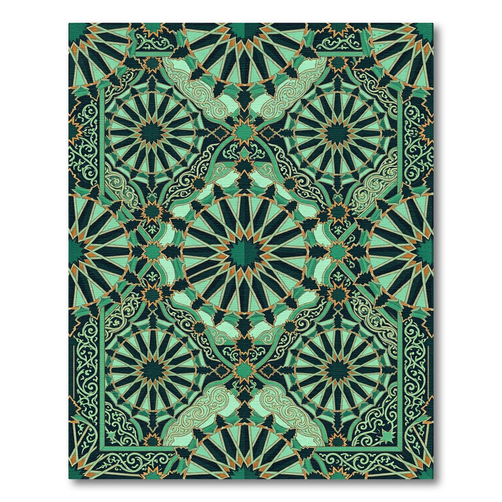 Deep Teal Ornate Geometric Star Rug