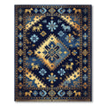 Golden Zebra Navy Celestial Medallion Rug
