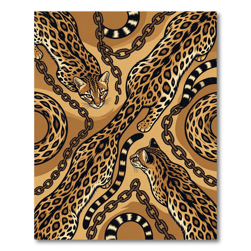 Ocelot And Golden Chain Art Rug