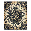 Antique Beige Floral Chrysanthemum Scroll Rug