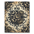 Antique Beige Floral Chrysanthemum Scroll Rug
