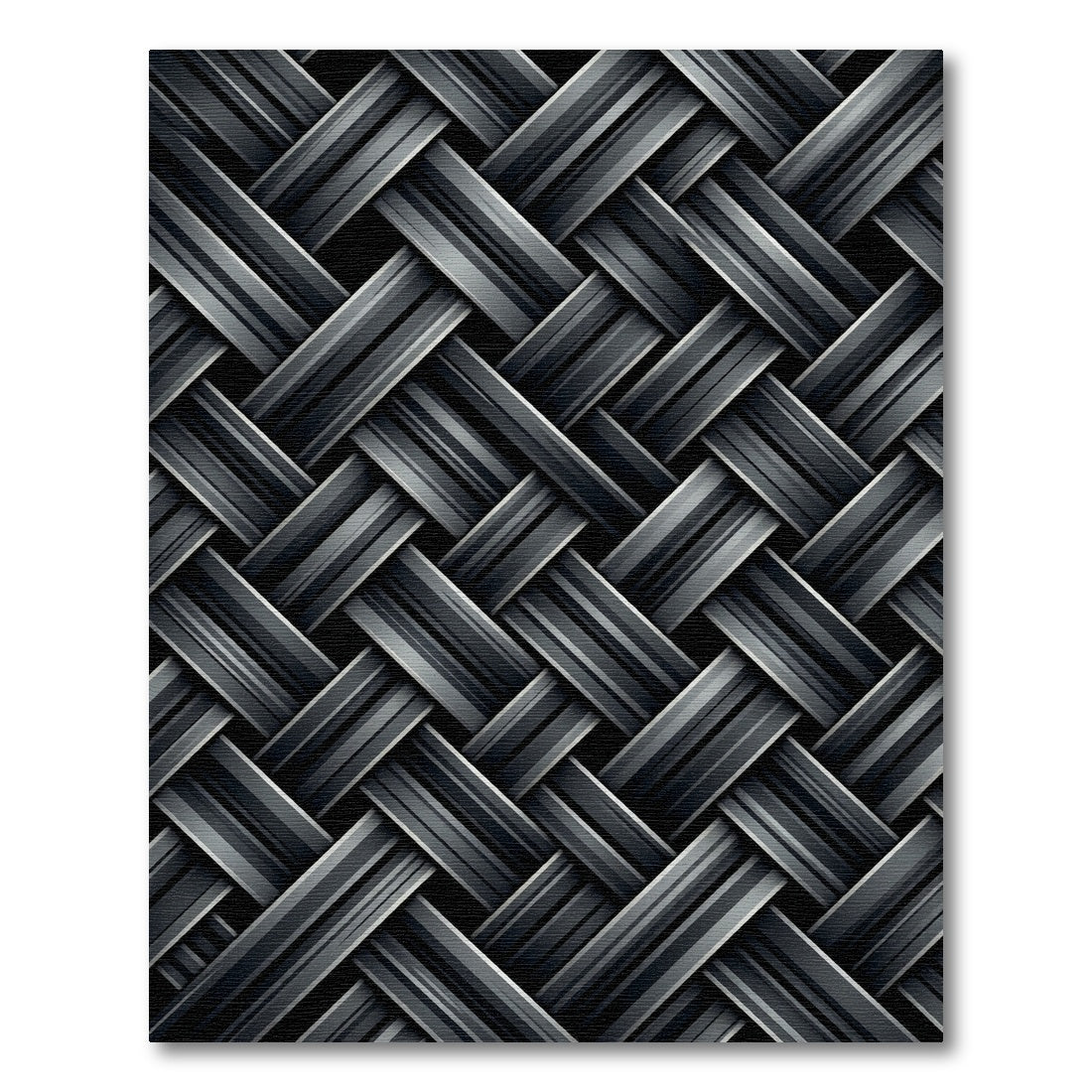 Dark Gray Woven Stripe Texture Rug