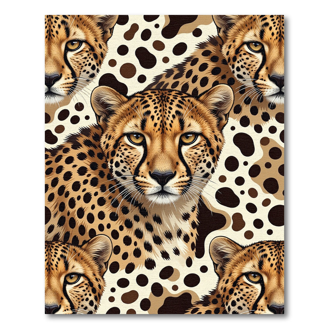 Bold Cheetah Spots and Faces Rug
