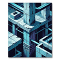Abstract Concrete Structure Blue Rug
