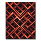 Geometric Copper Interlocking Linear Labyrinth Rug