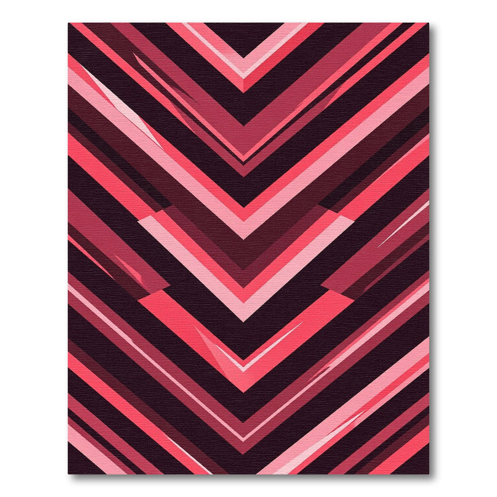 Bold Crimson Abstract Chevron Stripe Rug