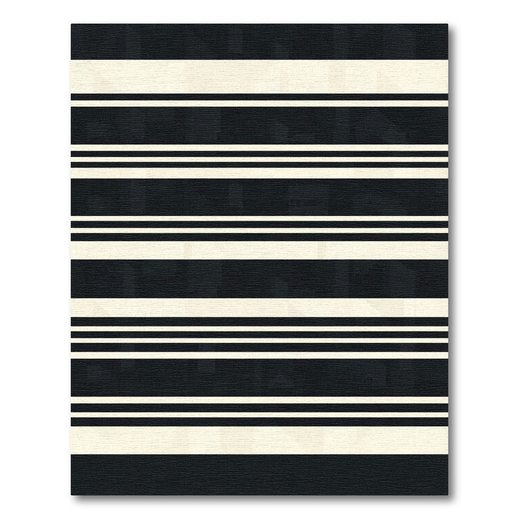 Modern Black Ivory Abstract Stripe Rug