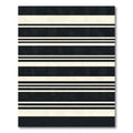 Modern Black Ivory Abstract Stripe Rug