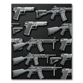 Monochrome Tactical Firearm Carbon Fiber Art Rug