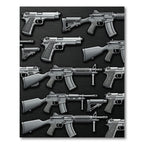 Monochrome Tactical Firearm Carbon Fiber Art Rug