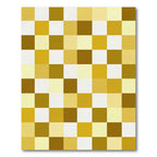 Modern Ochre Gold Geometric Grid Rug