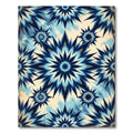 Celestial Blue Starburst Abstract Medallion Rug