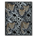 Majestic Leopard Smoke Black Gray Rug