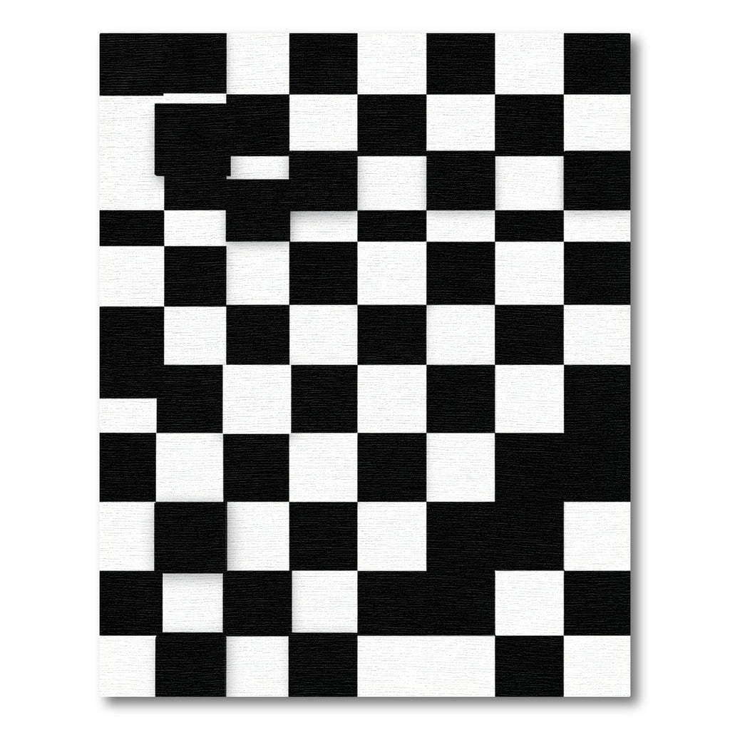 Modern Black and White Checkered Square Rug