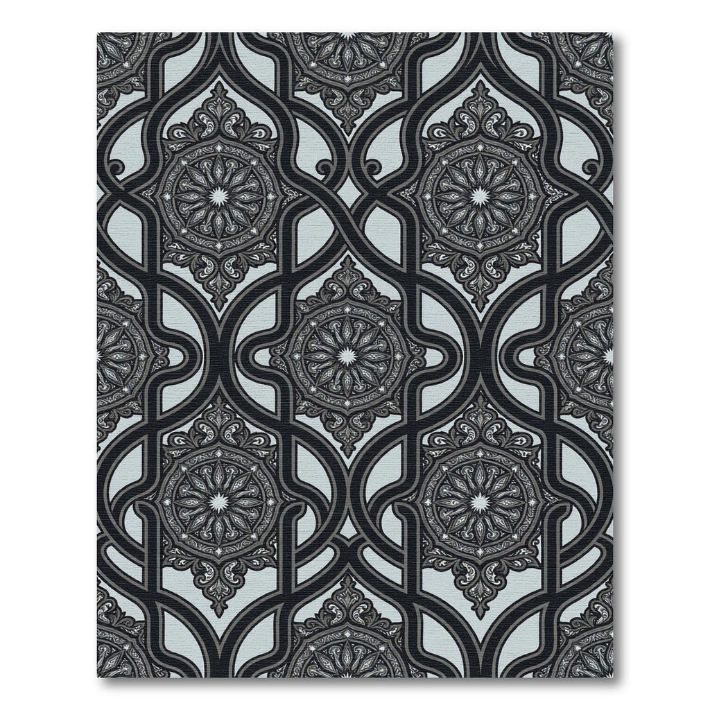 Intricate Geometric Mandala Grey Rug