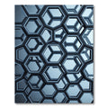 Sophisticated Metallic Gray Interlocking Hexagon Area Rug