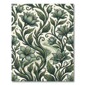 Sage Green Floral Vine Artwork Rug
