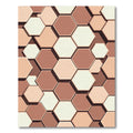 Neutral Earthy Tones Abstract Hexagon Grid Rug