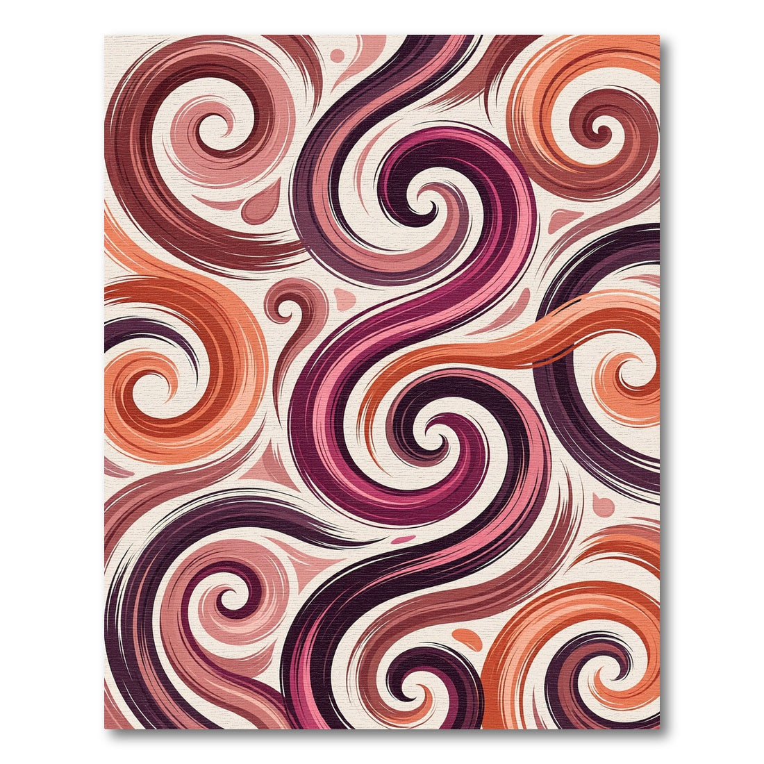Rich Magenta Swirls Abstract Rug
