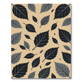 Contemporary Charcoal Leaf Scatter Rug