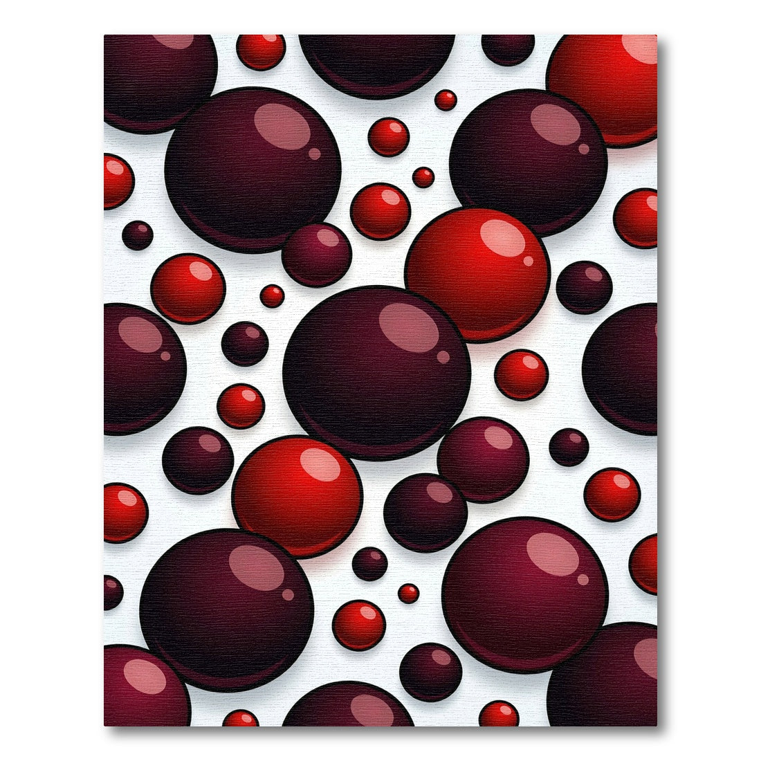 Deep Red Glossy Sphere Scatter Rug