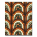 Retro Earthy Tone Arched Rainbow Rug