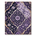Ornate Plum Damask Floral Medallion Rug