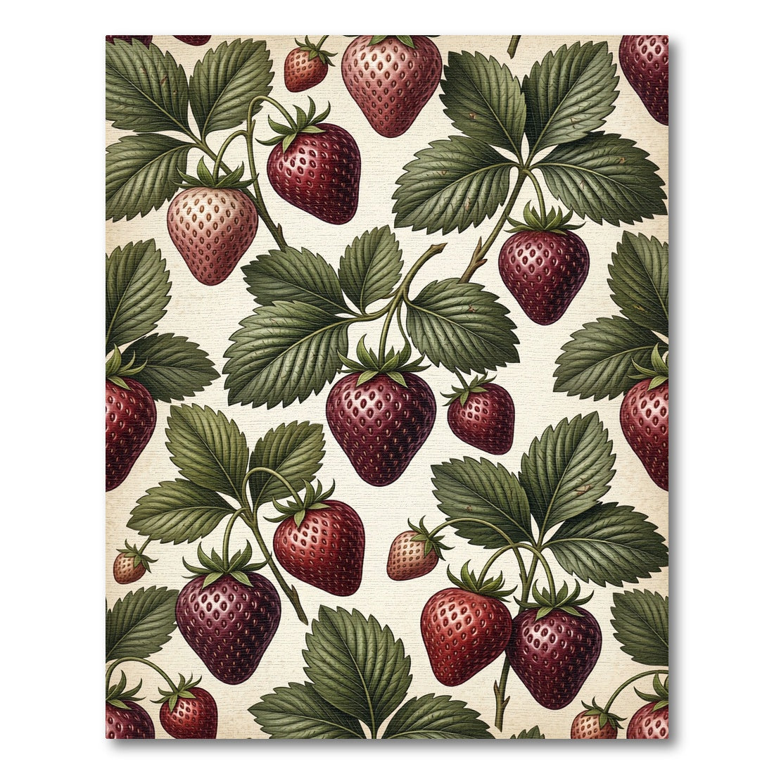 Vintage Strawberry Botanicals Earthy Cream Rug