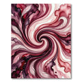Burgundy Feather Swirl Abstract Wash Rug
