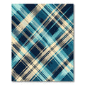Coastal Blue Plaid Strokes Rug