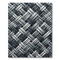 Monochrome Interlocking Geometric Woven Texture Rug