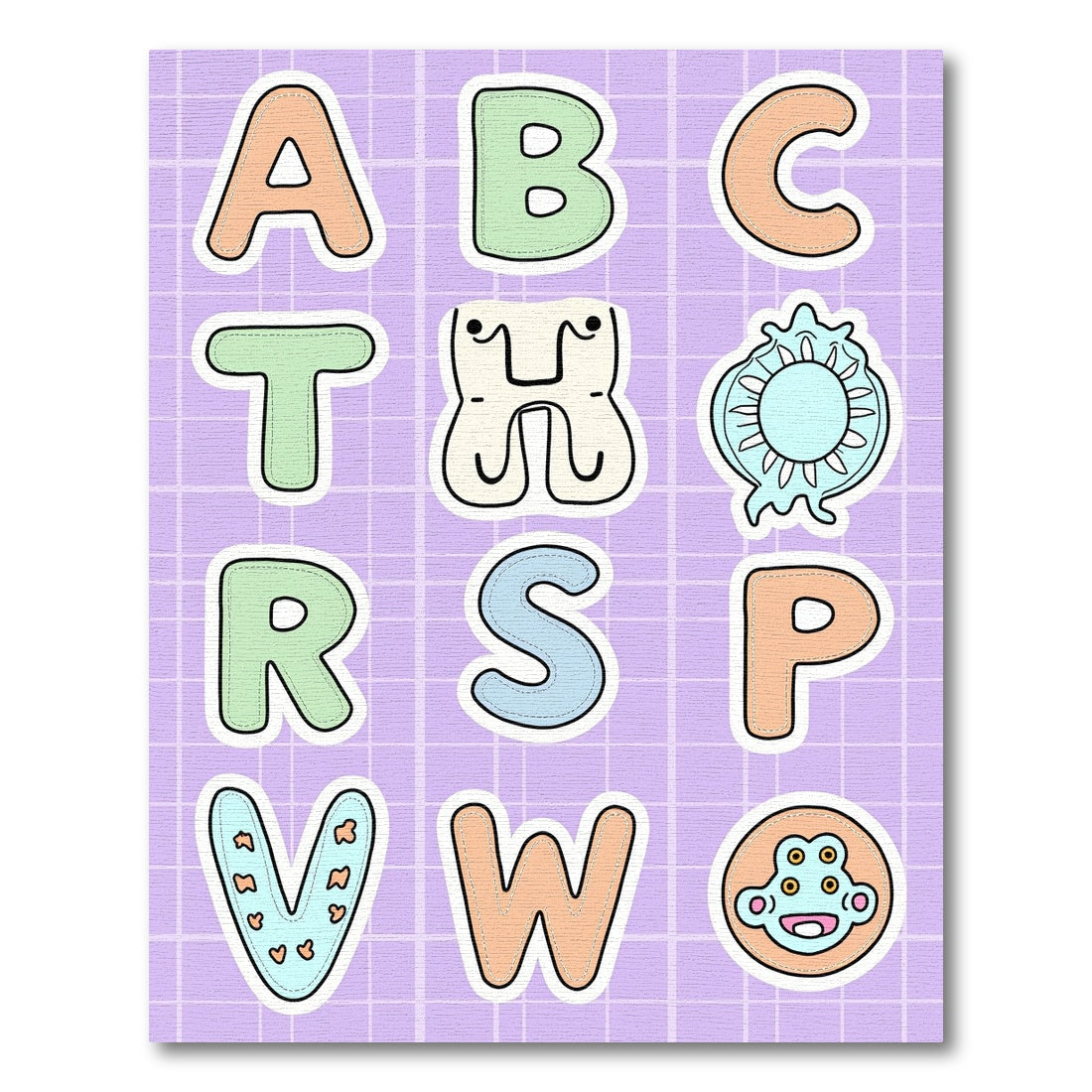 Whimsical Alphabet Patchwork Multi-Color Rug