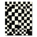 Black White Geometric Checkered Warp Rug