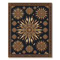 Golden Sun Feather Tribal Medallion Rug
