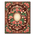 Elegant Rose and Tulip Baroque Frame Rug