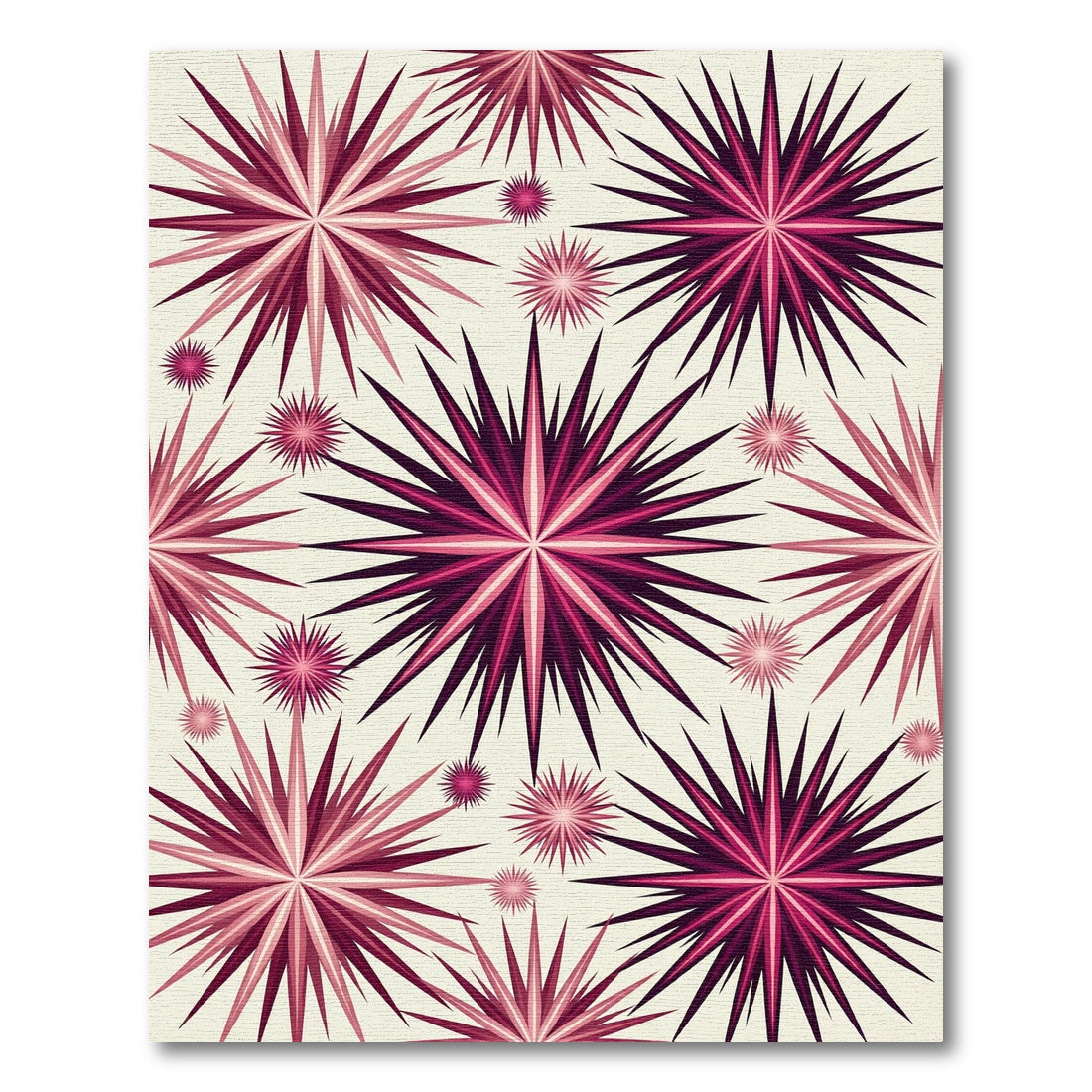 Radiant Magenta Starburst Abstract Art Rug