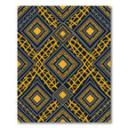 Charcoal Gold Geometric Diamond Lines Rug
