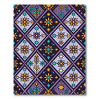 Purple Yellow Sun Star Diamond Rug