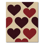 Minimalist Deep Red Heart Grid Rug