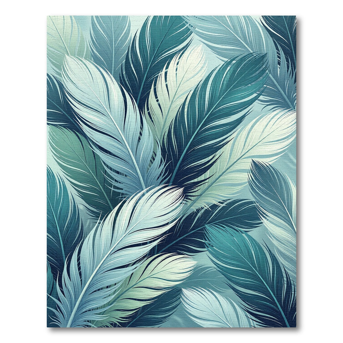 Coastal Blue Feathered Cascade Rug