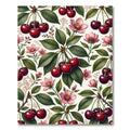 Vintage Crimson Cherry Blossom Orchard Branch Rug