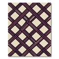 Deep Burgundy Modern Geometric Interlocking Square Rug