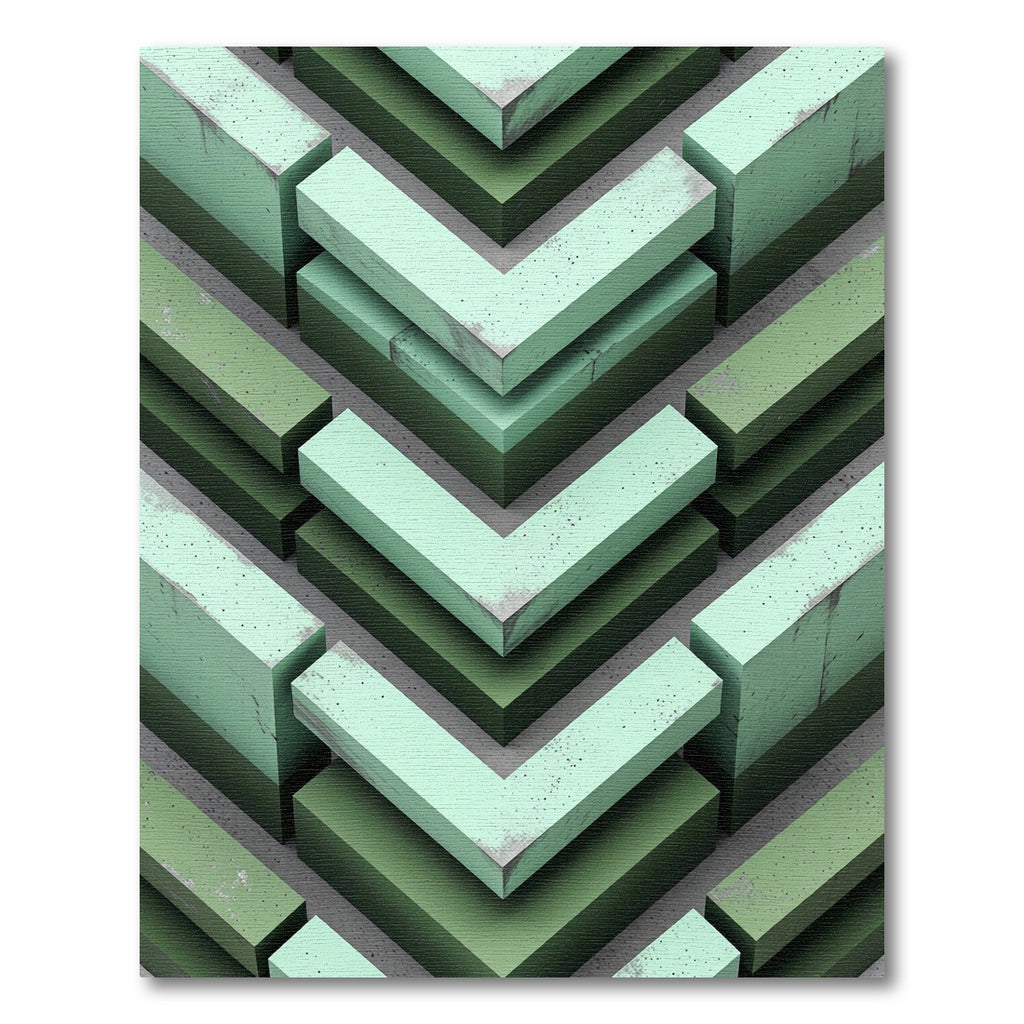 Geometric Sage Green Chevron Angular Lines Rug