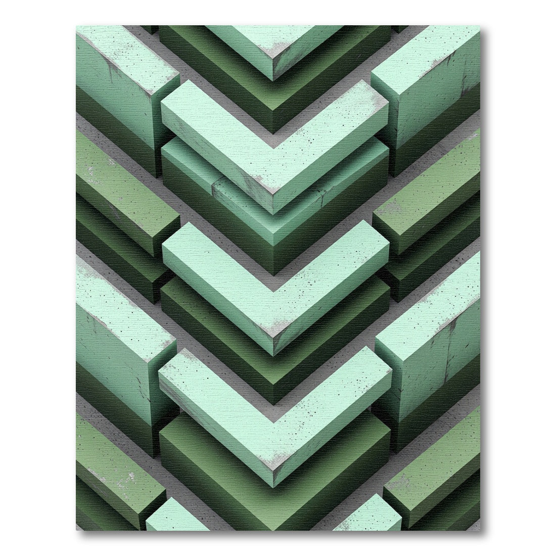 Geometric Sage Green Chevron Angular Lines Rug
