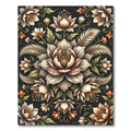 Elegant Floral Swirl Cream Sepia Rug